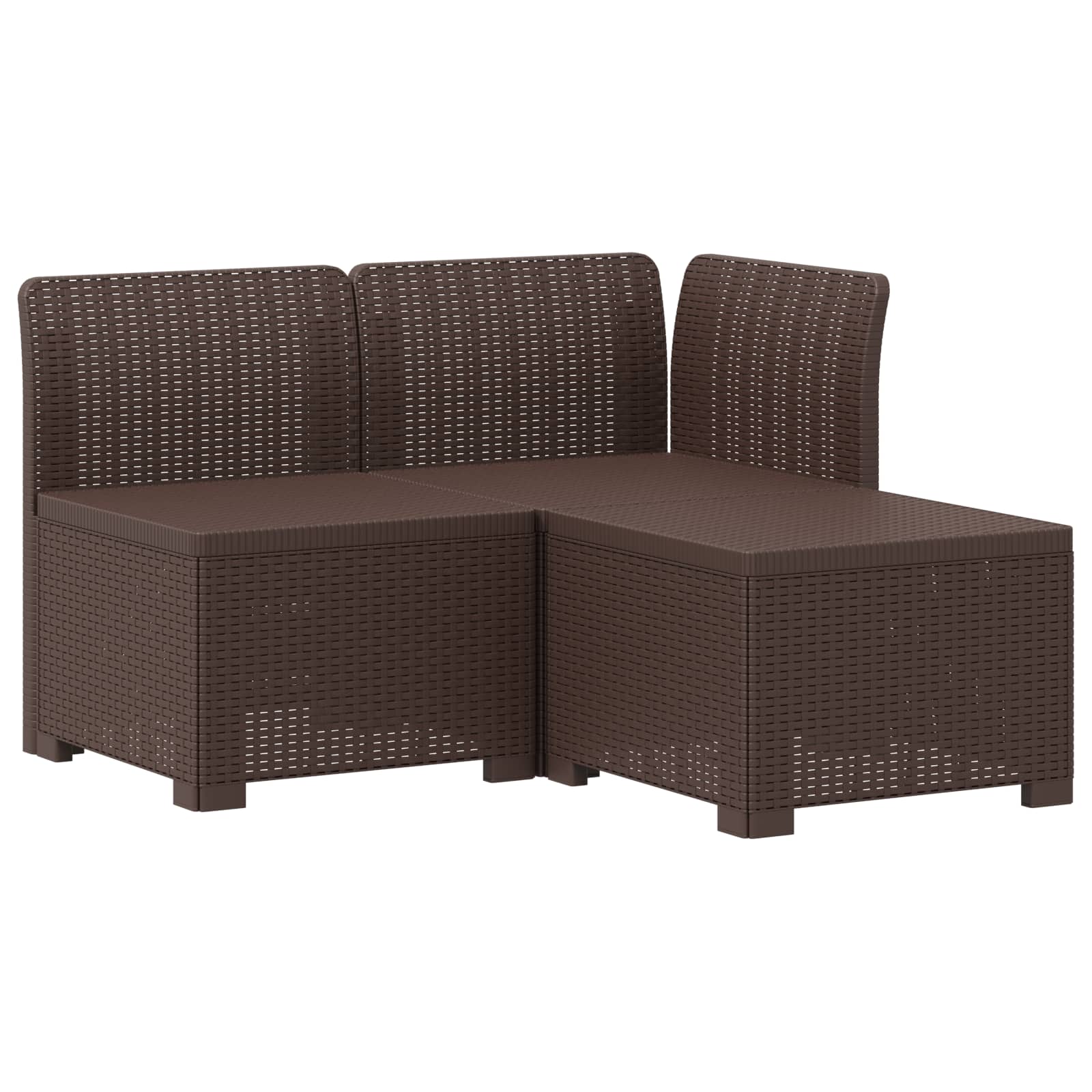 Maison Exclusive - 3-sitzer Garten Sofa Rattan Look Pp Braun