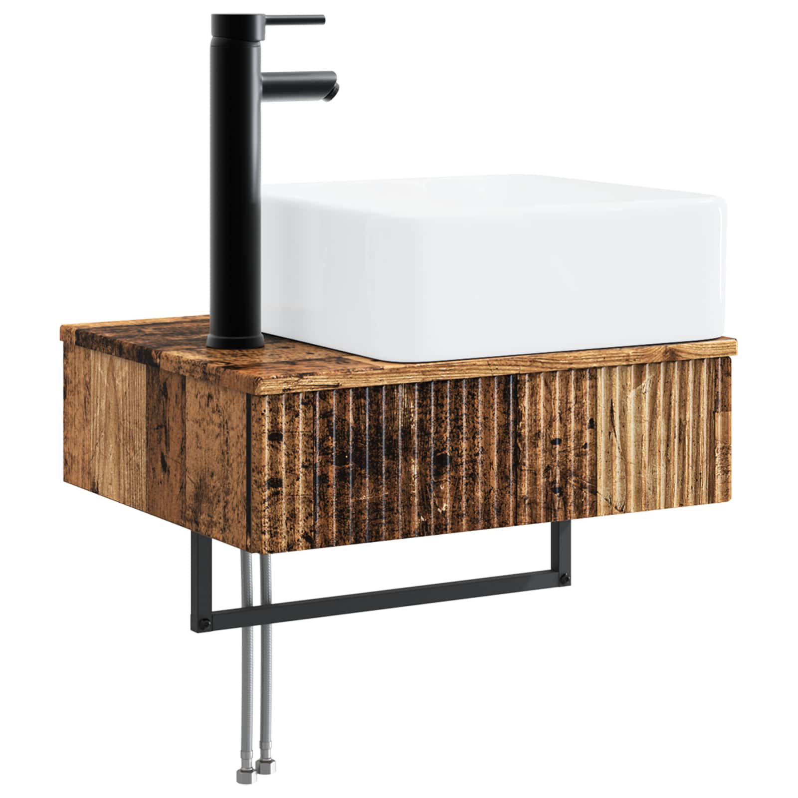 Maison Exclusive - Wandmontiertes Waschbecken Altholz 50 X 41 X 3