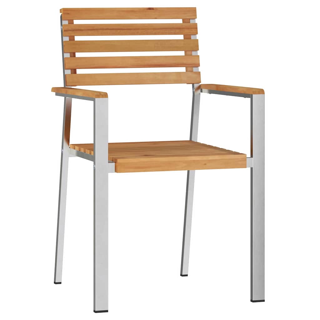 Maison Exclusive - Gartenstuhl 2 Stk. Massives Teakholz Und Edels