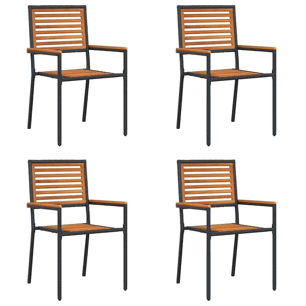 Maison Exclusive - Garten Stapelstühle 4 Stk. Schwarz Massivholz