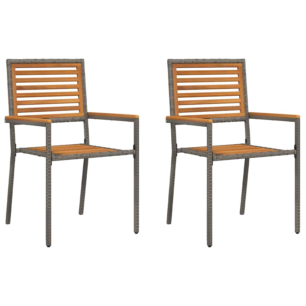 Maison Exclusive - Garten Stapelstühle 2 Stk. Grau Massivholz Aka