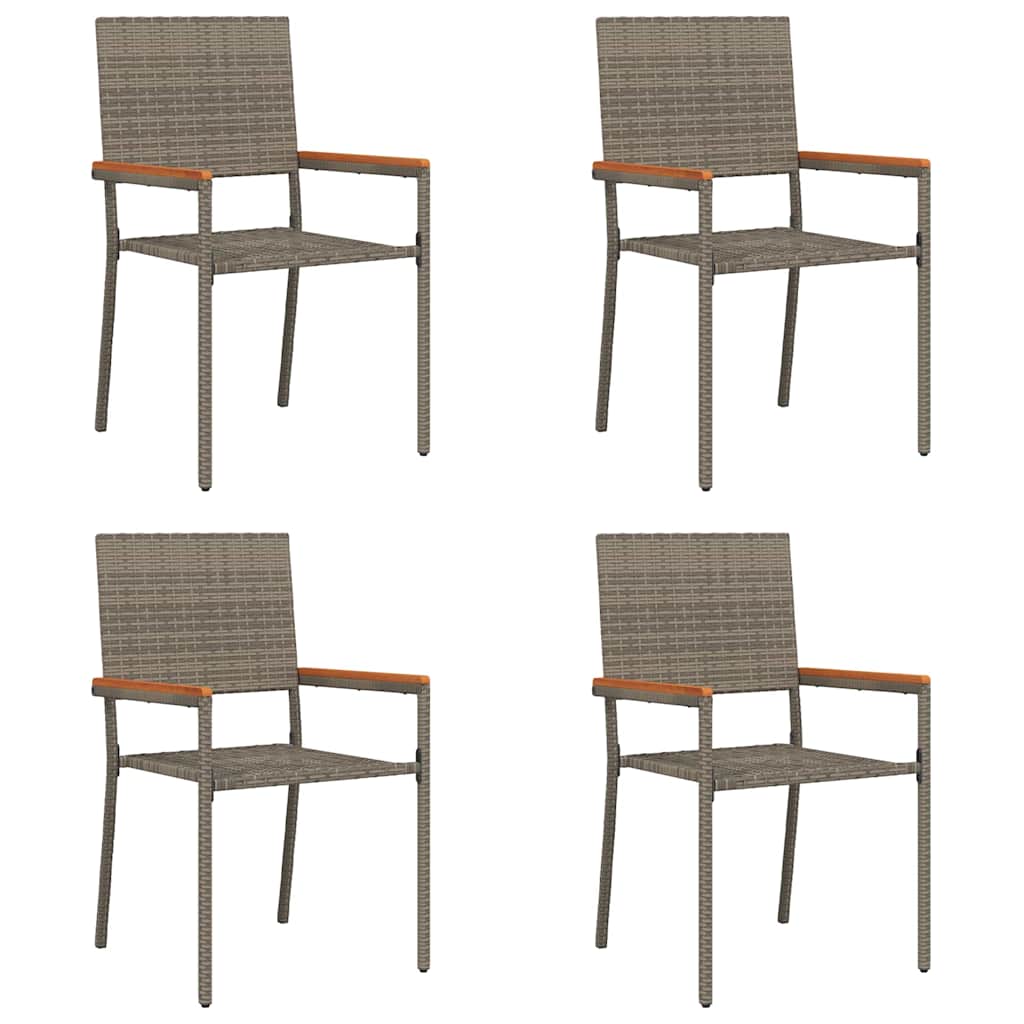 Maison Exclusive - Garten Stapelstühle 4 Stk. Grau Poly-rattan