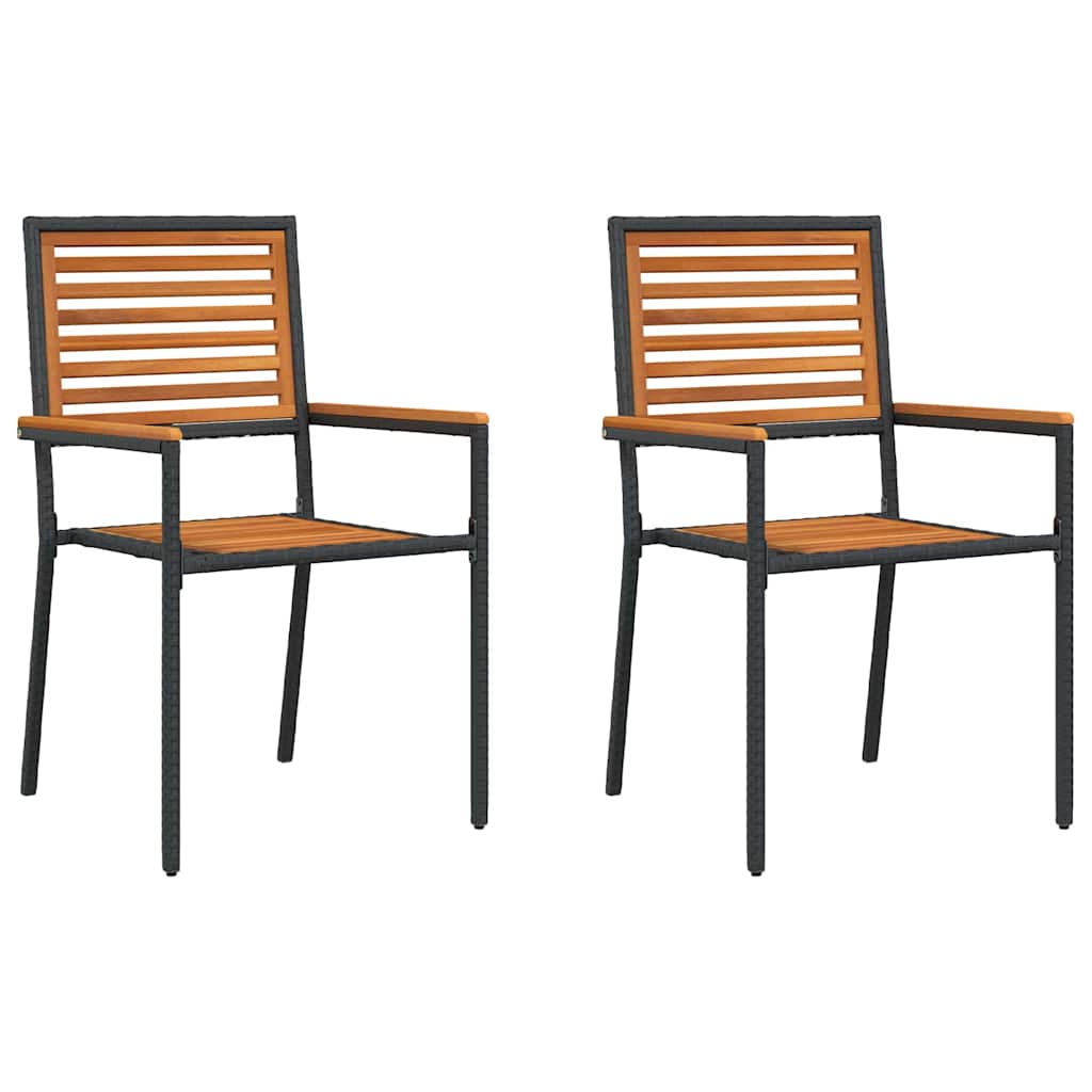 Maison Exclusive - Garten Stapelstühle 2 Stk. Schwarz Massivholz