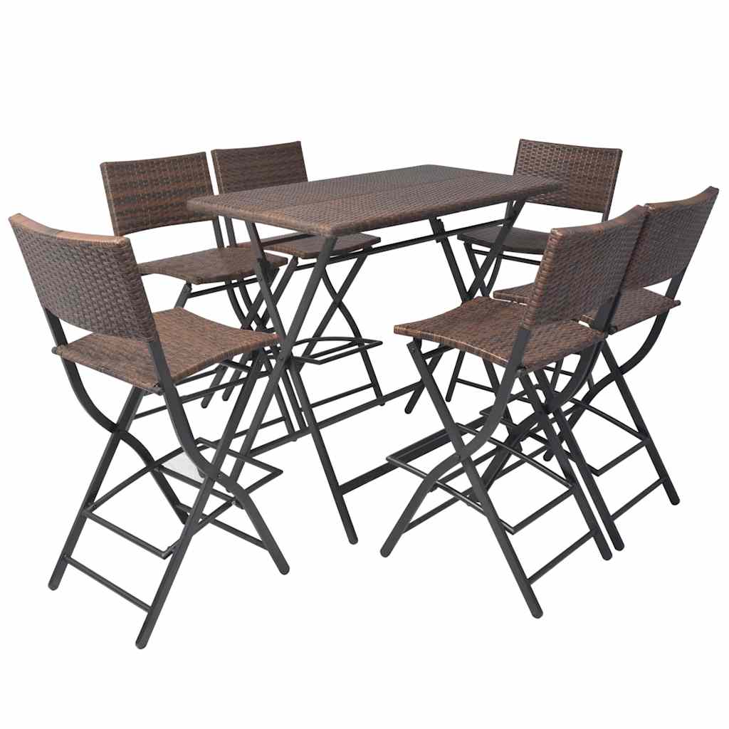 Maison Exclusive - 7-tlg. Garten-essgruppe Klappbar Stahl Poly Ra