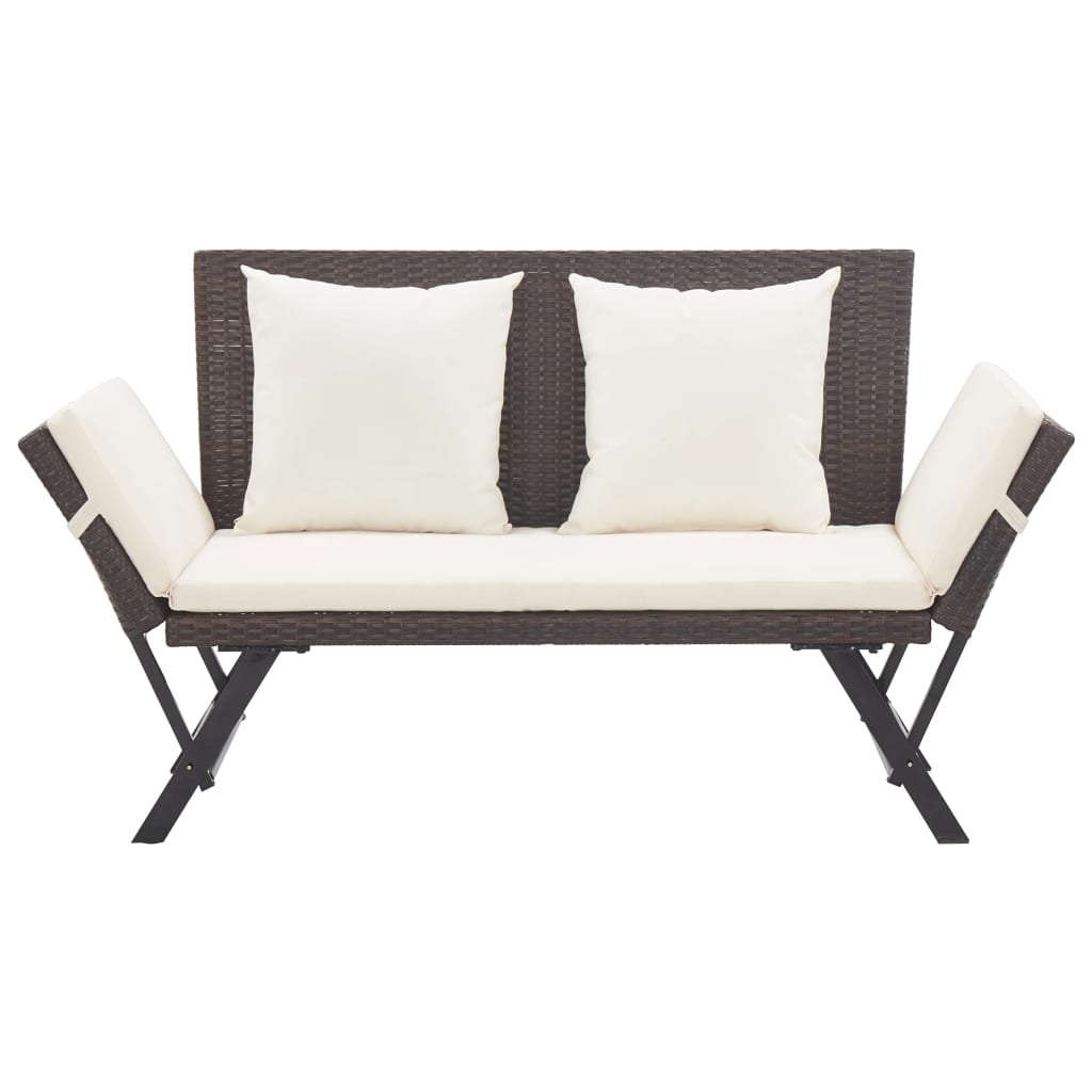 Maison Exclusive - Gartenbank Mit Auflagen 176 Cm Braun Poly Ratt