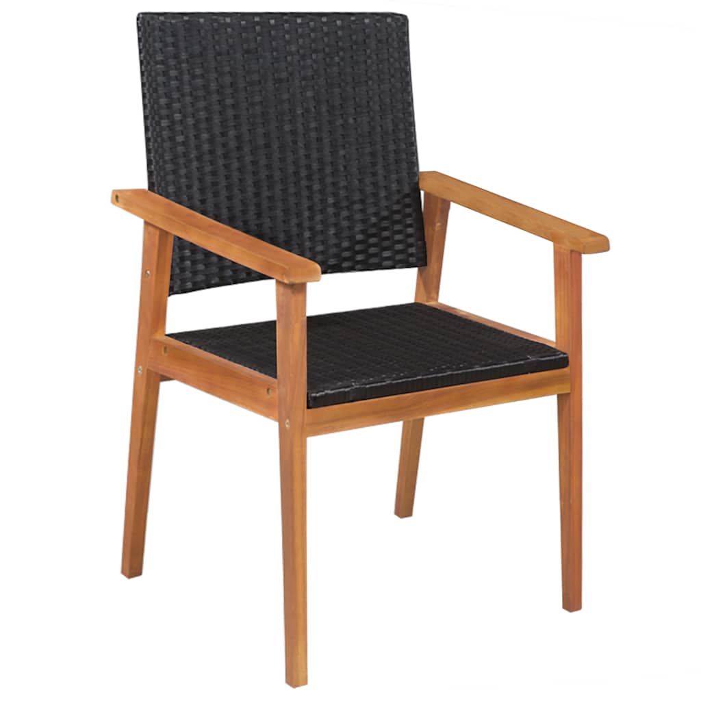 Maison Exclusive - 5-tlg. Garten-essgruppe Poly Rattan Schwarz Un