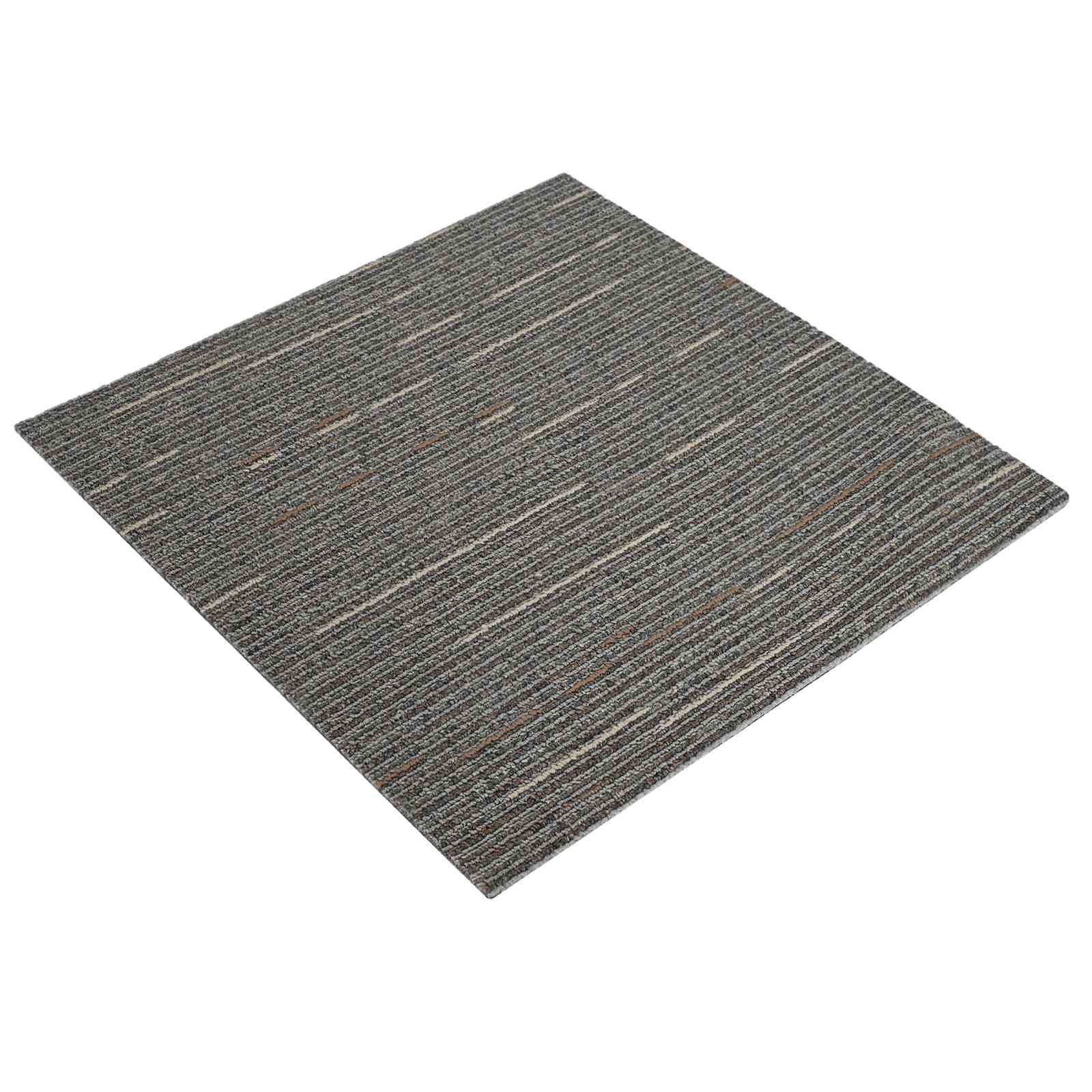 Maison Exclusive - Teppichfliese Gestreift Dunkelbraun 50 X 50 Cm