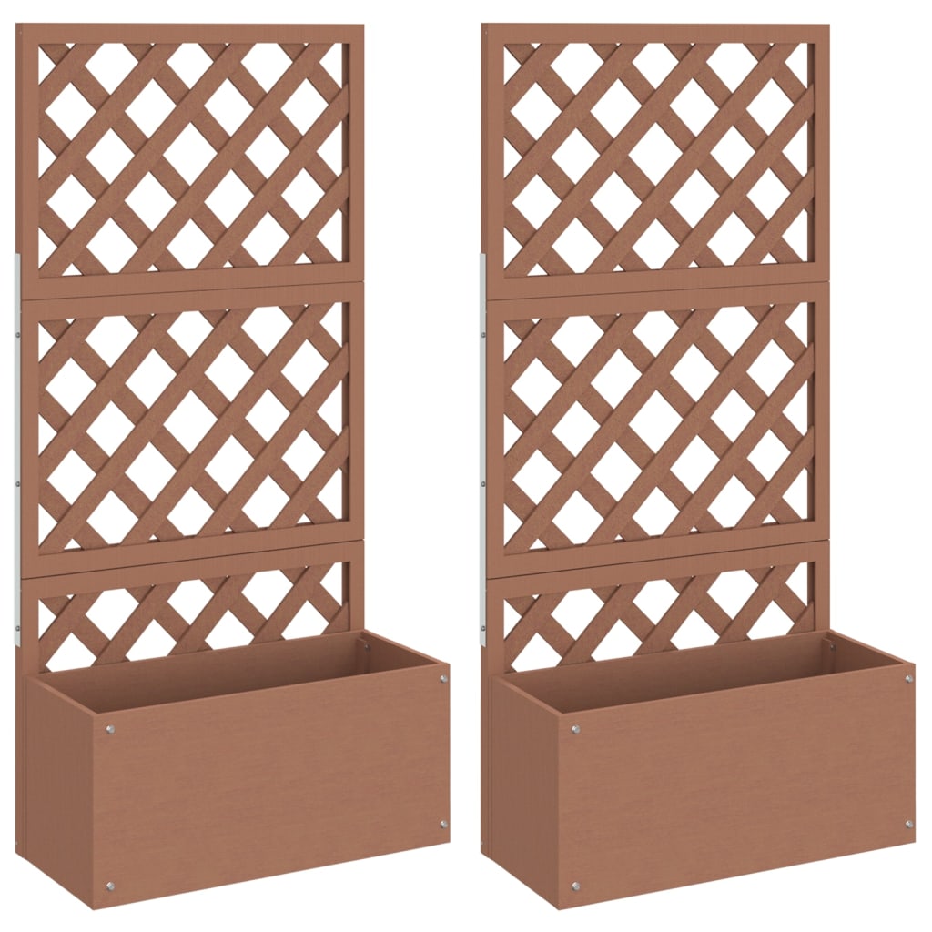Maison Exclusive - Blumenkästen Mit Rankgittern 2 Stk. Braun 65x3