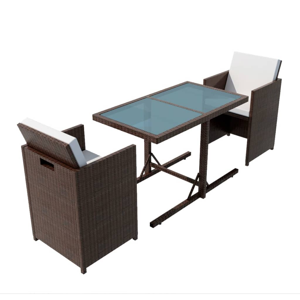 Maison Exclusive - 3-tlg. Bistro-set Mit Kissen Poly Rattan Braun