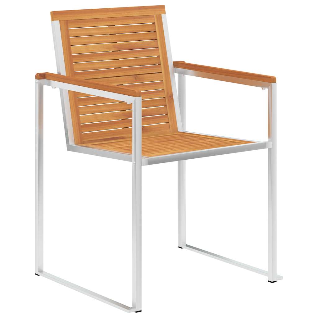 Maison Exclusive - Gartenstühle 2 Stk. Massivholz Akazie Und Edel