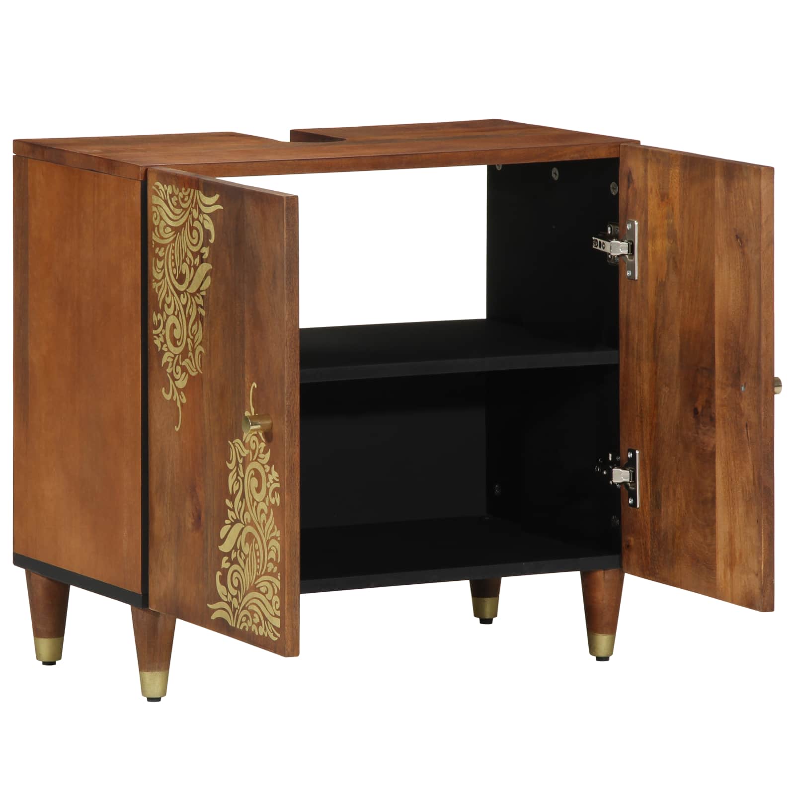 Maison Exclusive - Waschbeckenunterschrank Mit Speicher Honigbrau