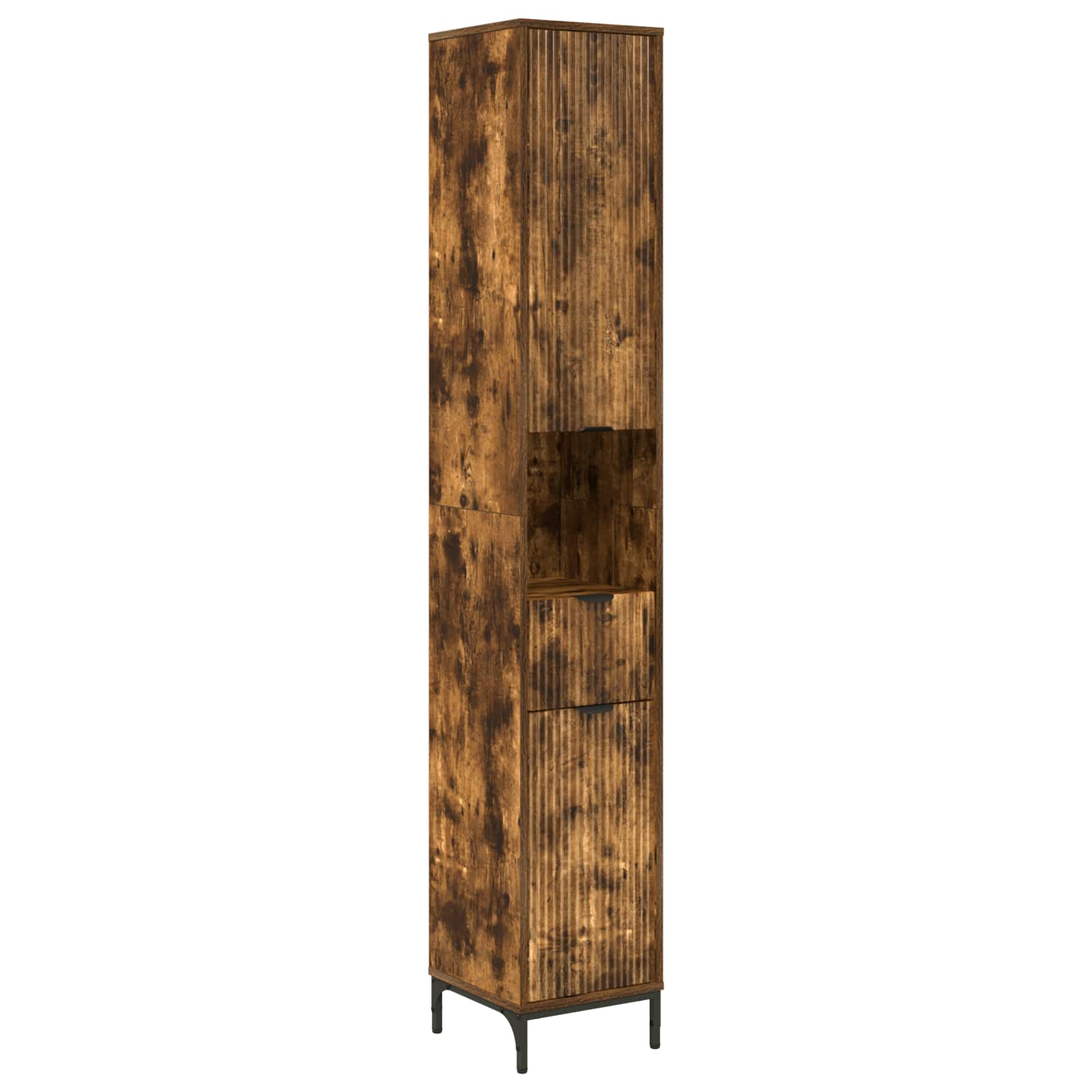 Maison Exclusive - Badezimmerschrank Geräucherte Eiche 31,5 X 33