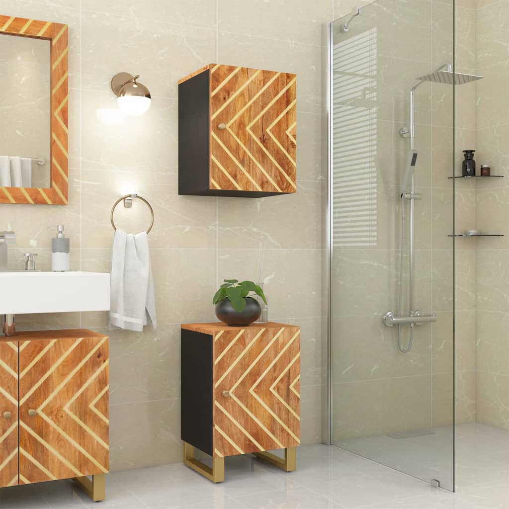 Maison Exclusive - Badschrank Braun Und Schwarz 38x33,5x58 Cm Mas