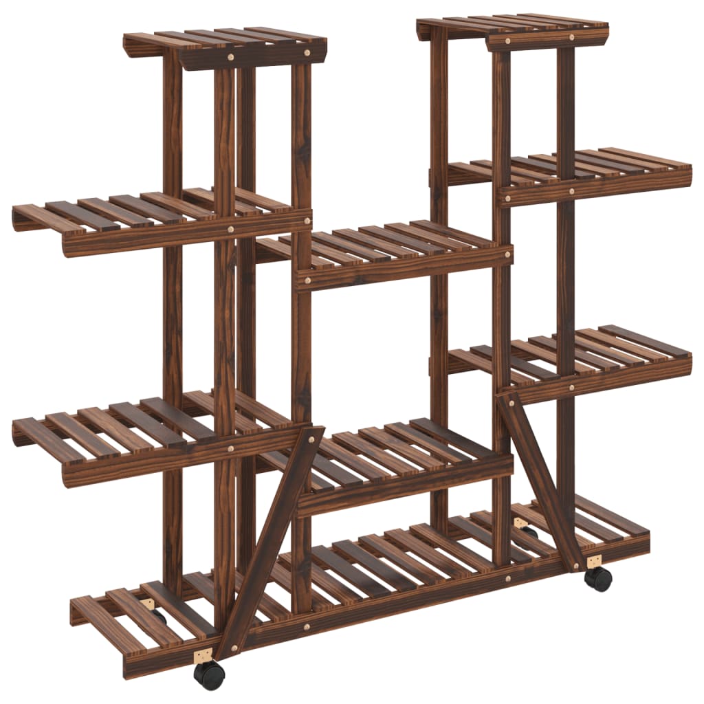 Maison Exclusive - Blumenständer Mit Rollen 110x25x115 Cm Massivh