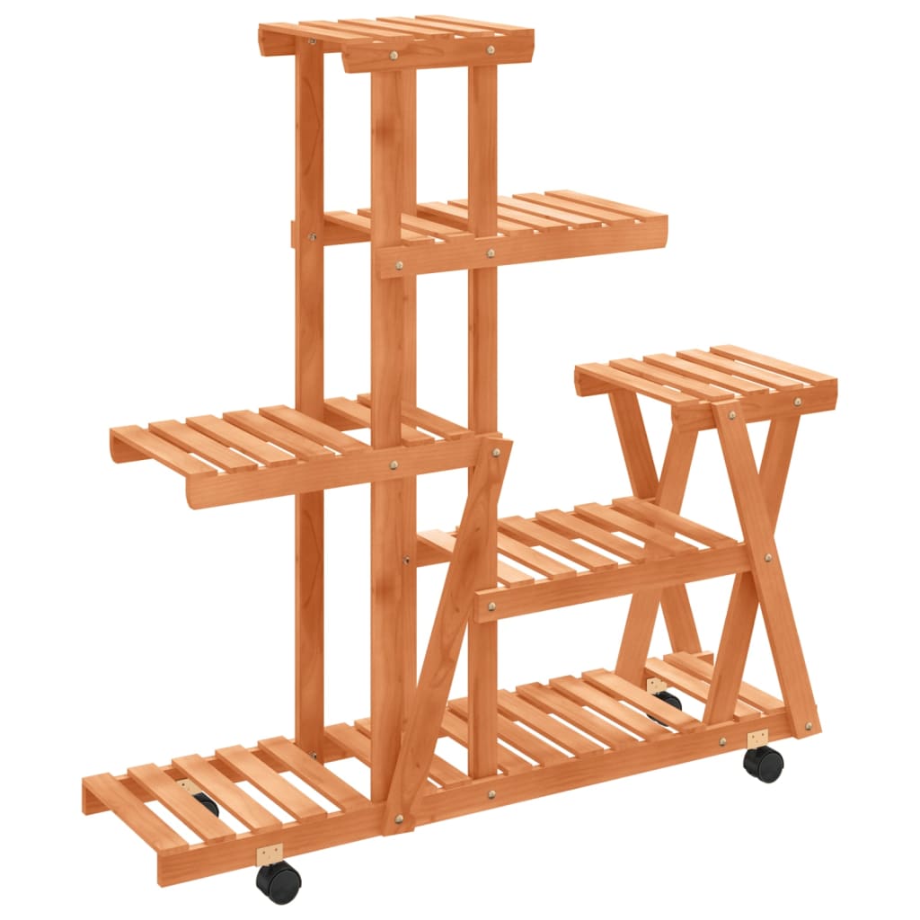Maison Exclusive - Blumenständer Mit Rollen 95x25x101 Cm Massivho