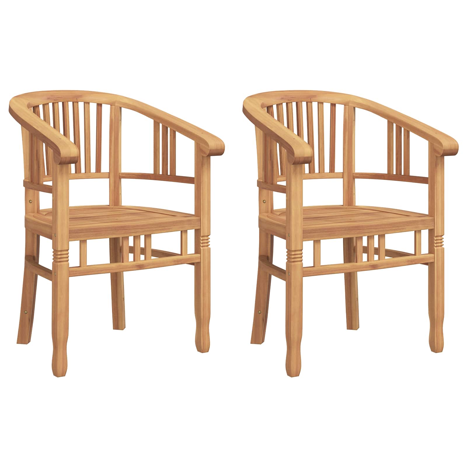 Maison Exclusive - Stuhl 2 Stk. Braun Massivholz Teak