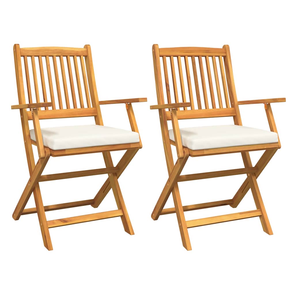 Maison Exclusive - Klappstuhl 2 Stk. Braun Massivholz Akazie