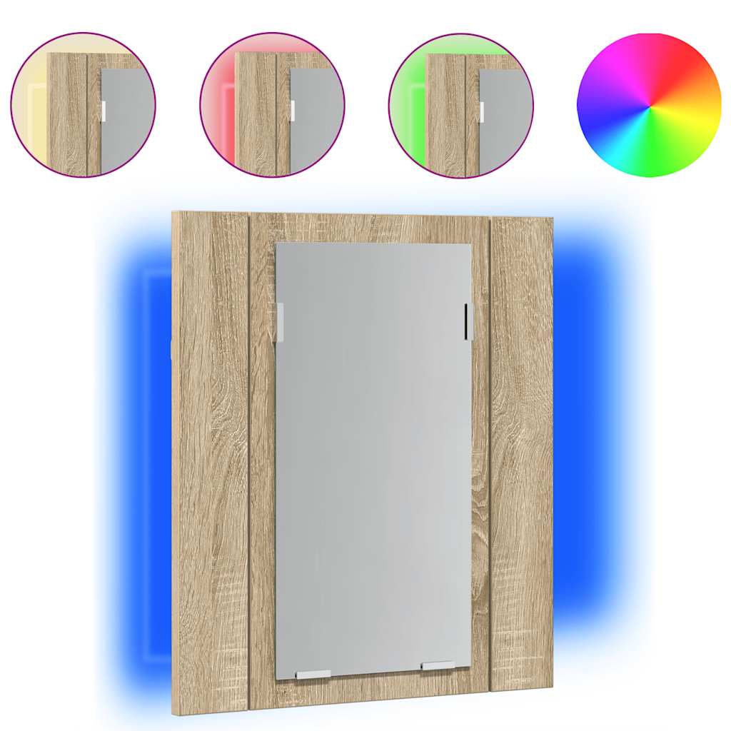 Maison Exclusive - Led-bad-spiegelschrank Sonoma-eiche 40x12x45 C