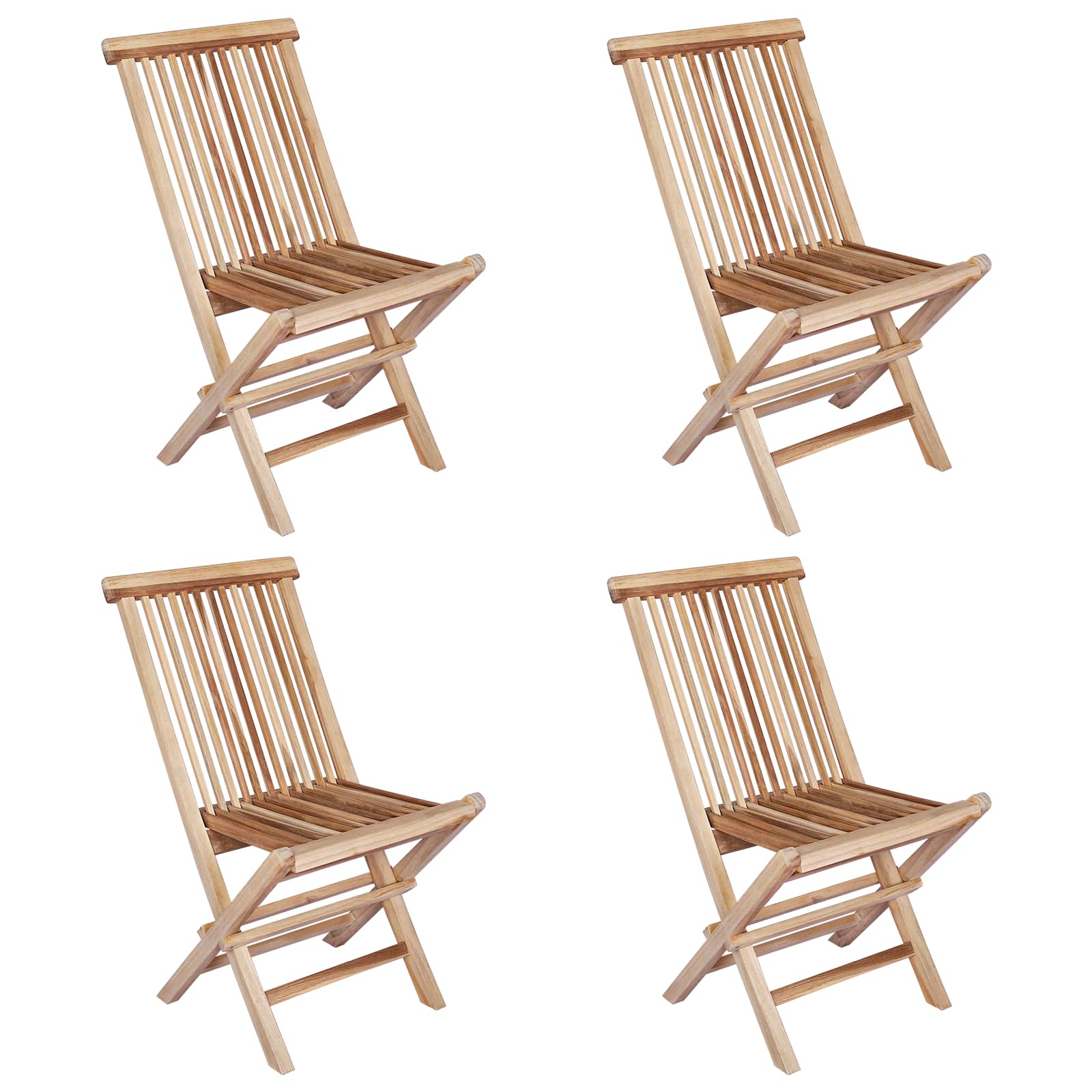 Maison Exclusive - Klappbarer Gartenstuhl 4 Stk. Natur Massivholz