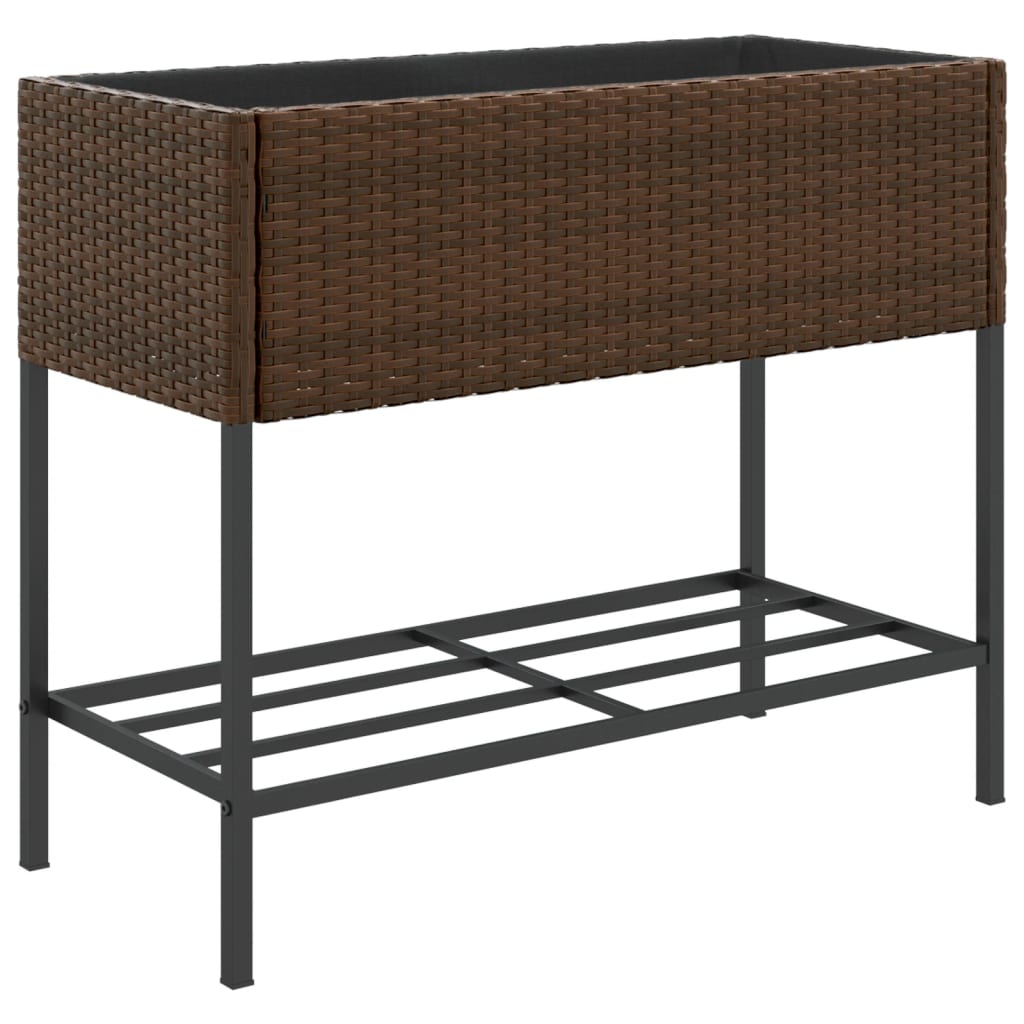 Maison Exclusive - Pflanzkübel Mit Ablage Braun Poly Rattan