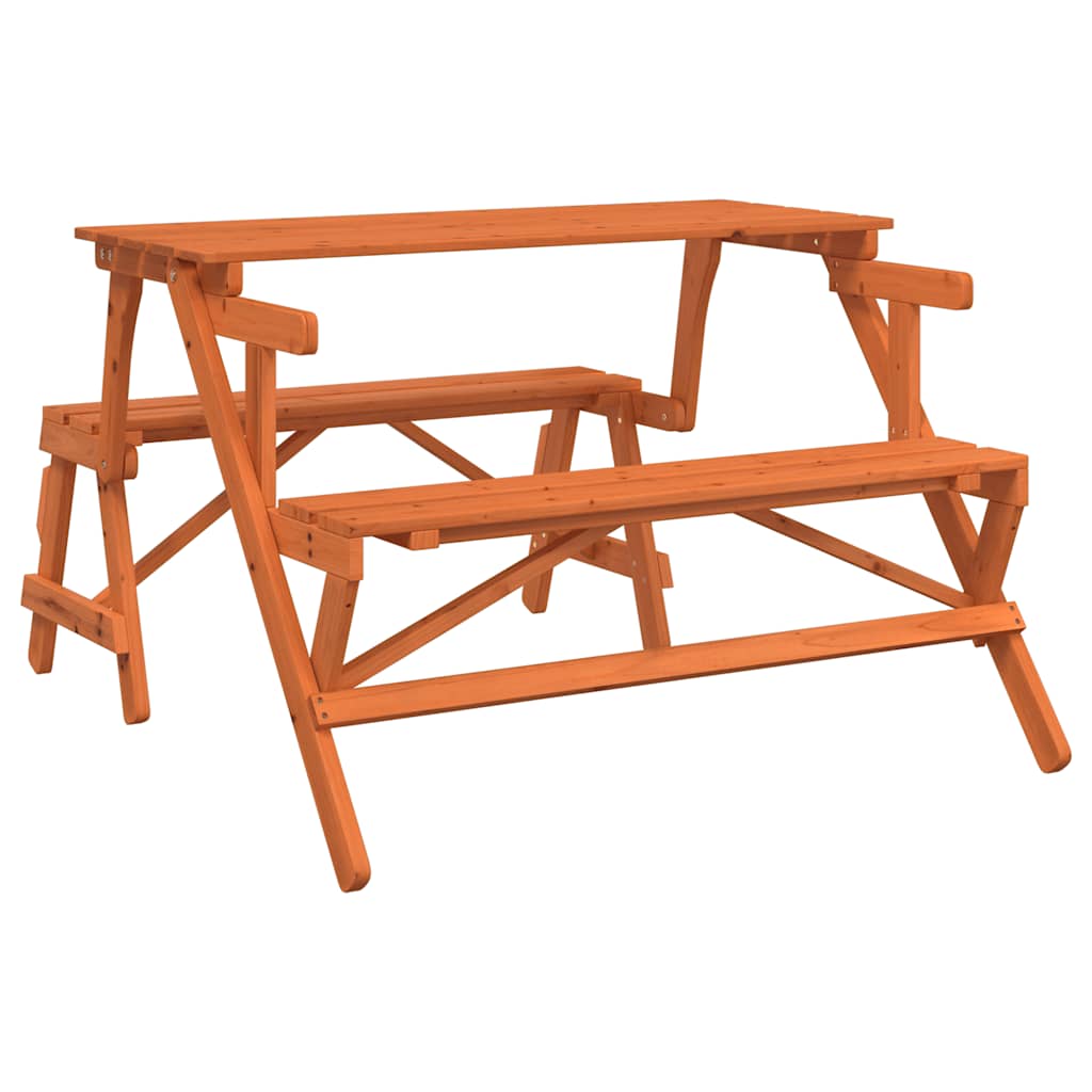 Maison Exclusive - Picknicktisch Mit Bänken 2-in-1 Massivholz Tan