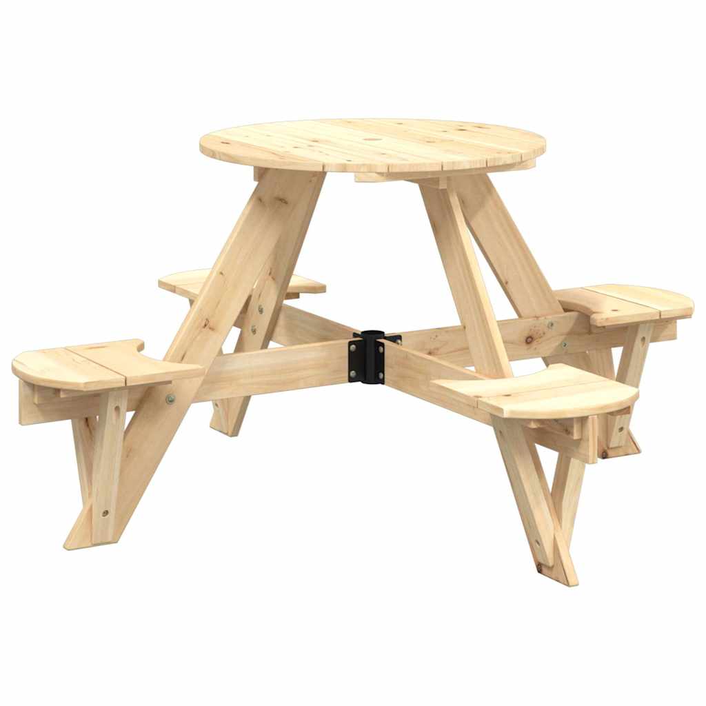 Maison Exclusive - Picknicktisch Für 4 Kinder Mit Schirmloch Rund