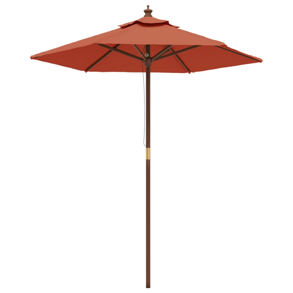 Maison Exclusive - Sonnenschirm Mit Holzmast Terrakotta 196x231 C