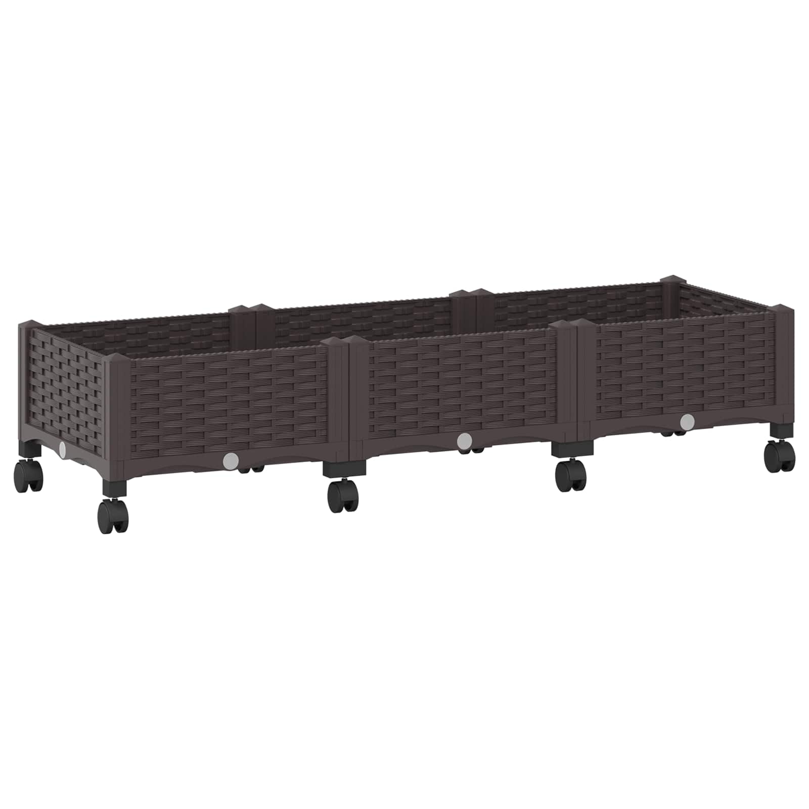 Maison Exclusive - Gartenpflanzer Mit Rädern Braun 120 X 40 X 29