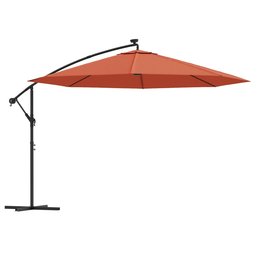 Maison Exclusive - Ampelschirm Mit Led-beleuchtung Stahl-mast Ter