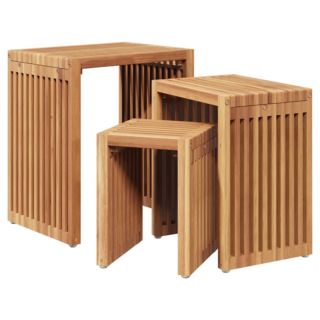 Maison Exclusive - Garten-beistelltisch 3 Stk. Braun 33 X 44,5 X