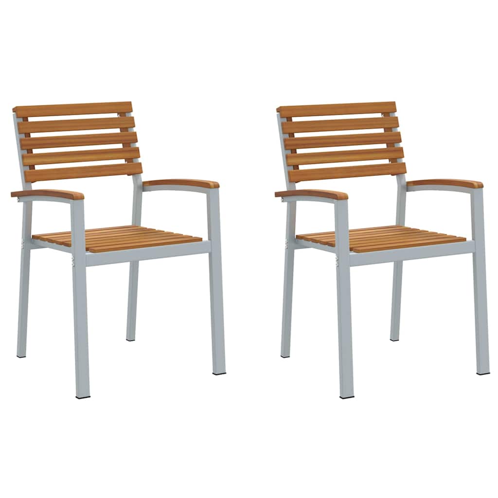 Maison Exclusive - Gartenstuhl 2 Stk. Braun Massivholz Akazie Sta
