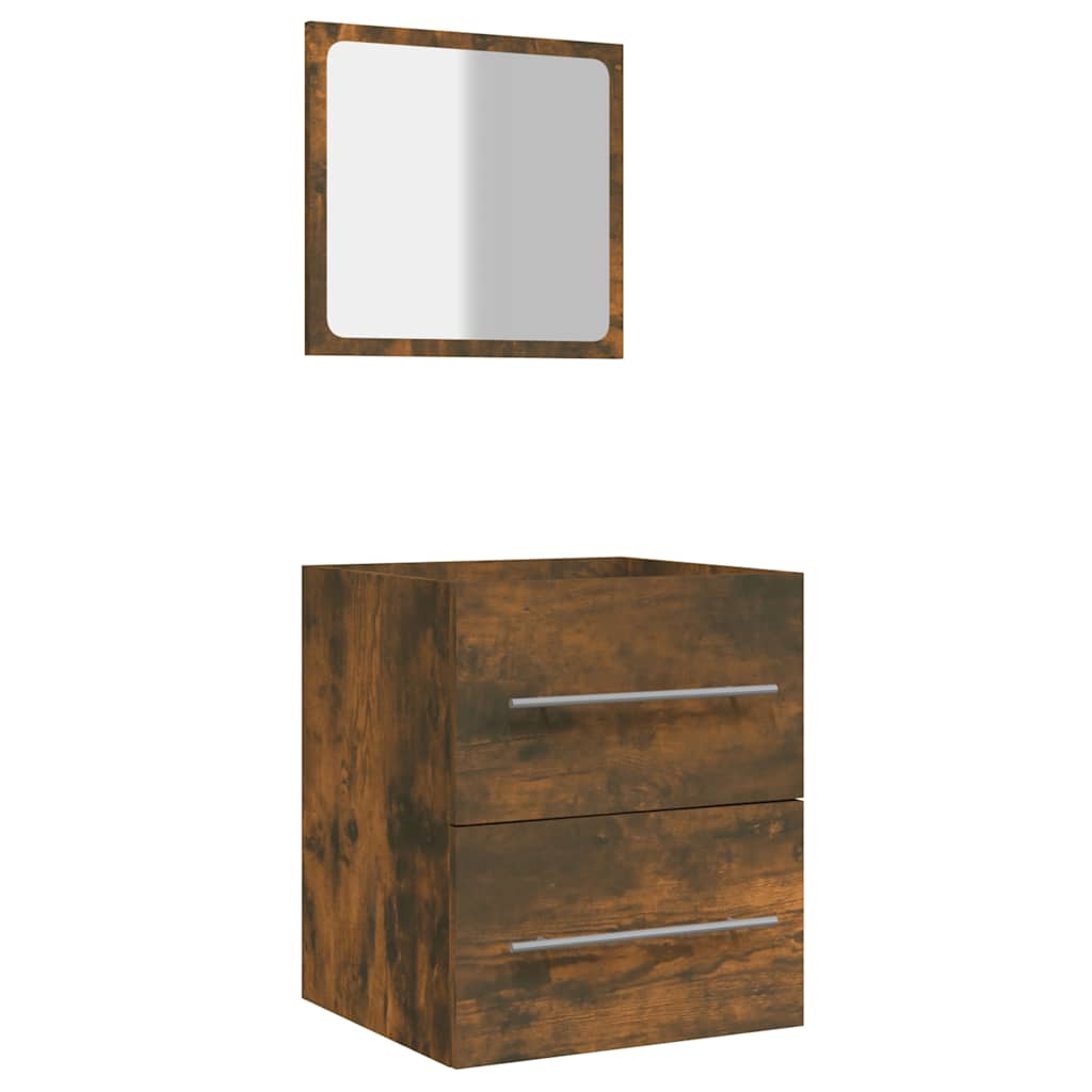 Maison Exclusive - Badschrank Mit Spiegel Räuchereiche 41x38,5x48