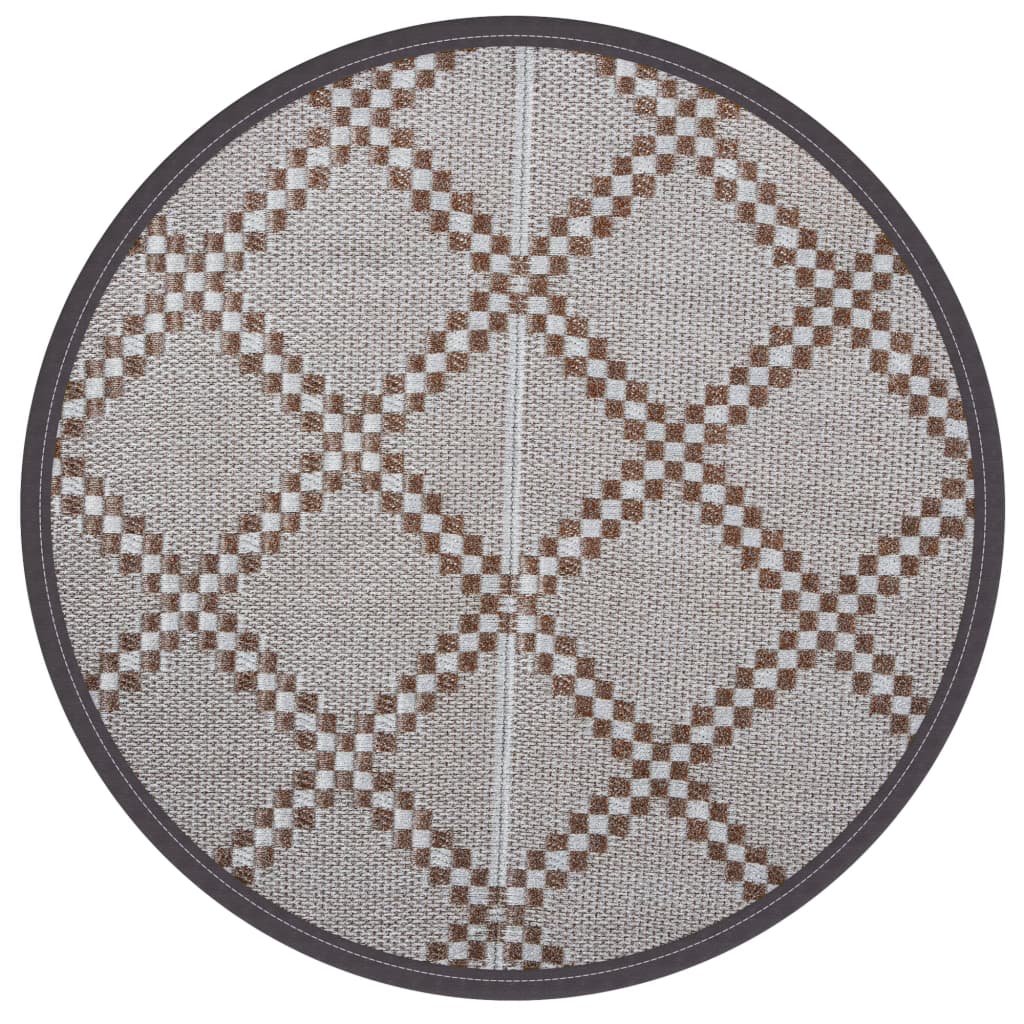 Maison Exclusive - Outdoor-teppich Arakil Braun Ø120 Cm Pp