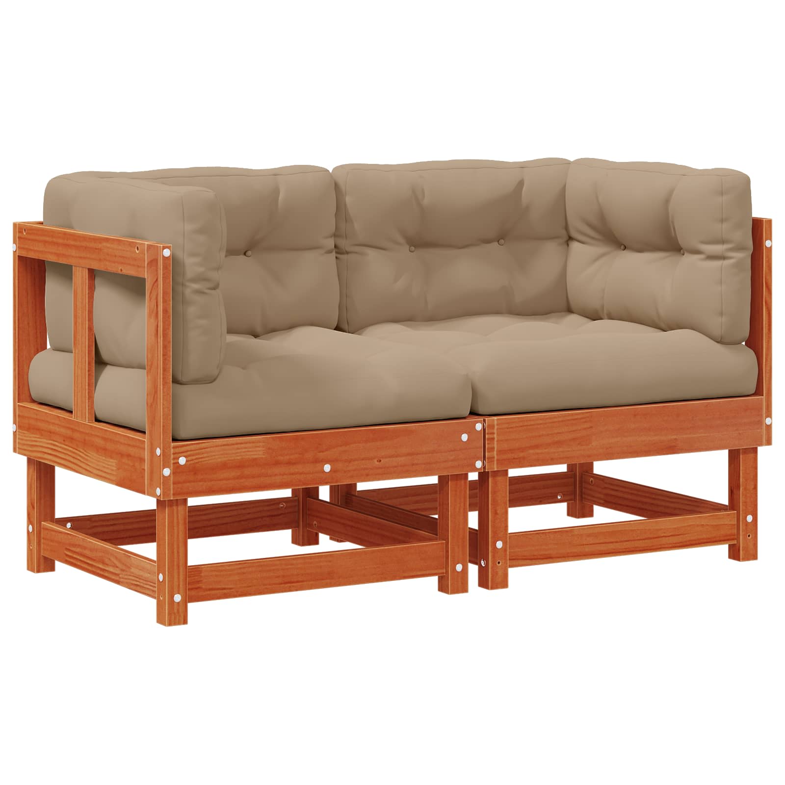 Maison Exclusive - 2 Stk. Gartenecksofa Massives Kiefernholz Wach
