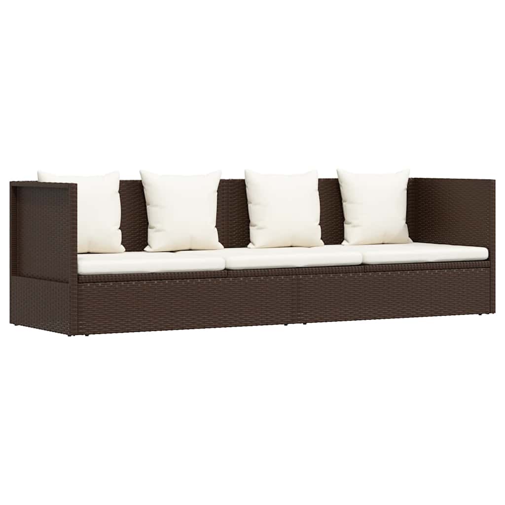Maison Exclusive - Garten-sofabett Mit Kissen Poly Rattan Braun