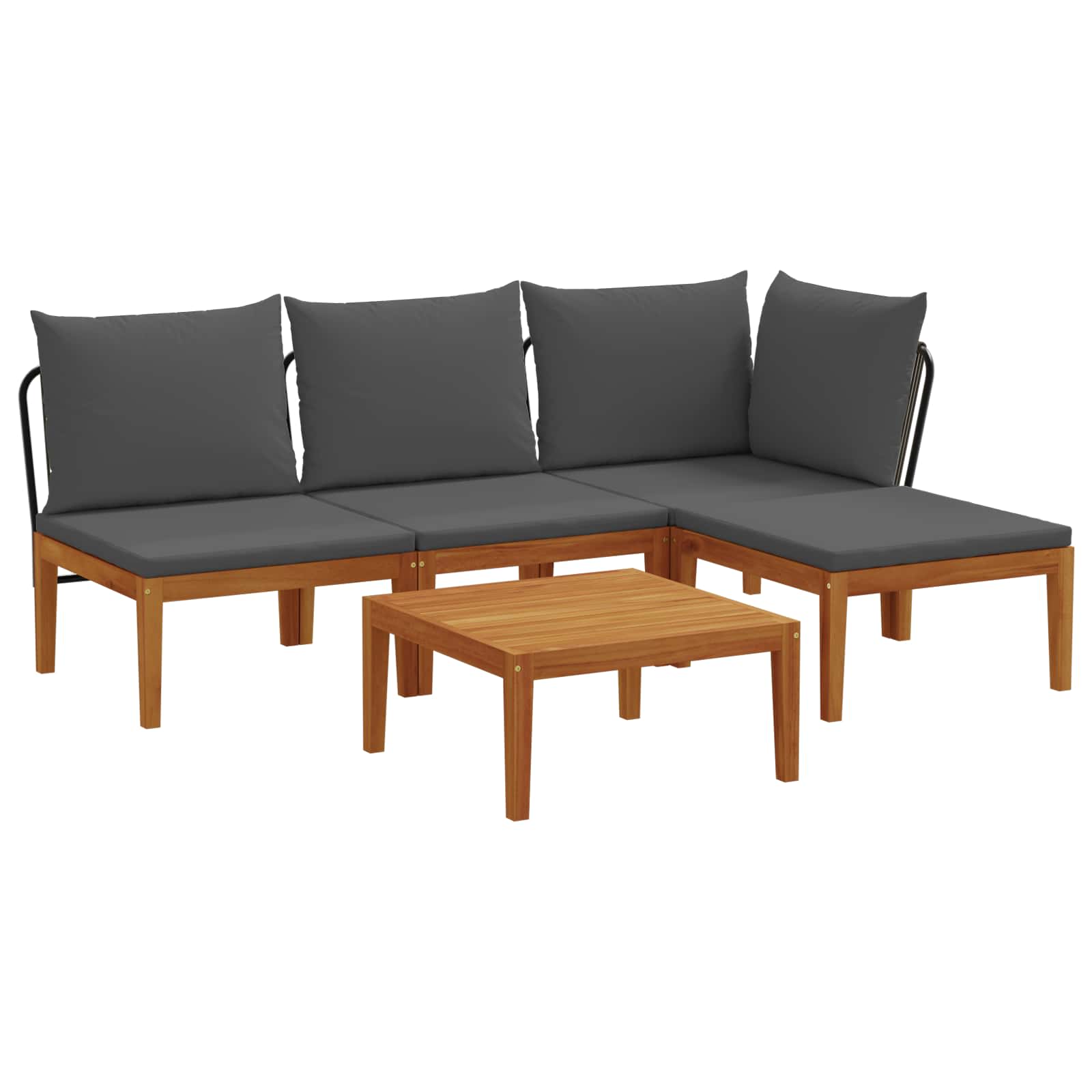Maison Exclusive - 5 Stk. Garten Lounge Set Mit Kissen Massives A