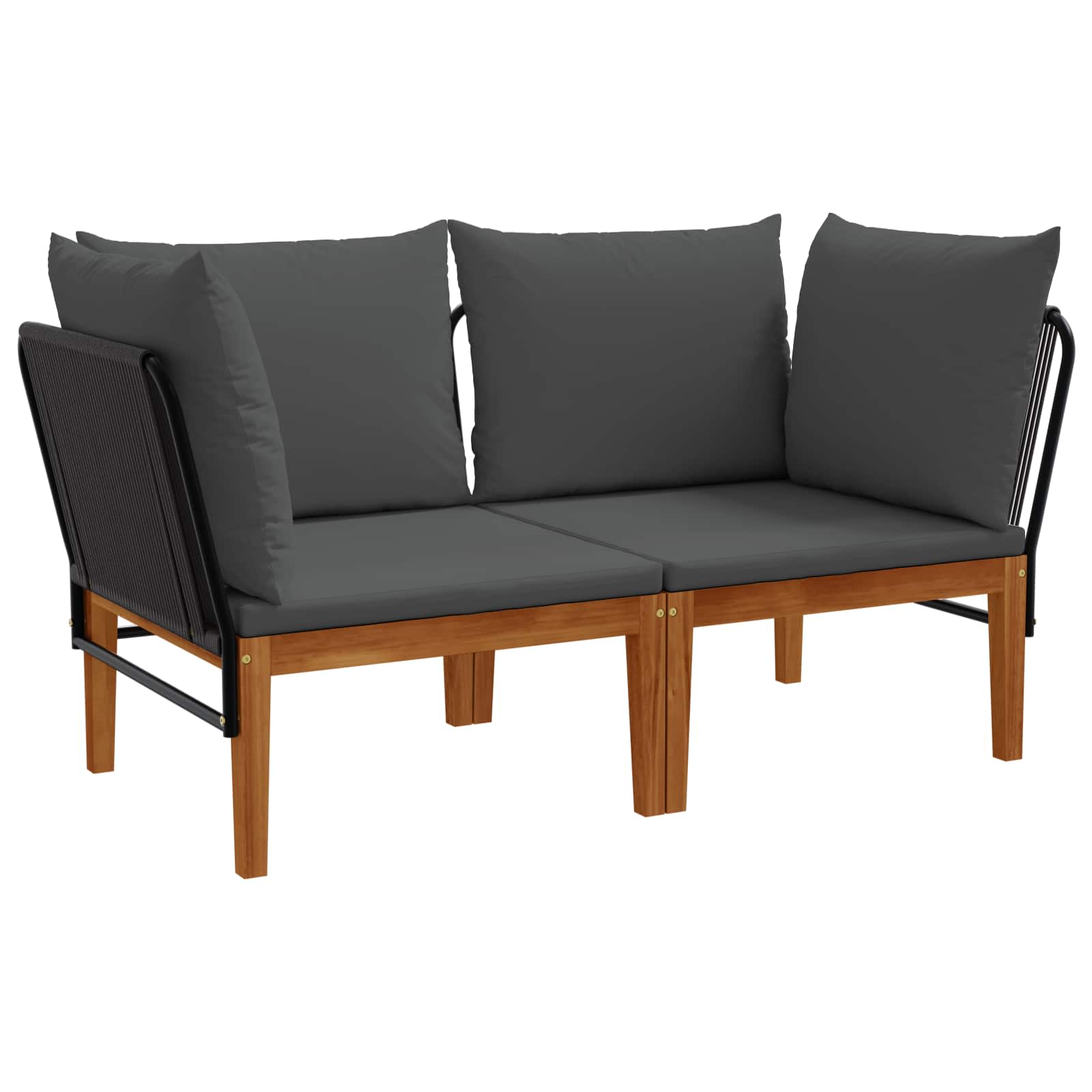 Maison Exclusive - 2 Stk. Massives Akazienholz & Seil Natur