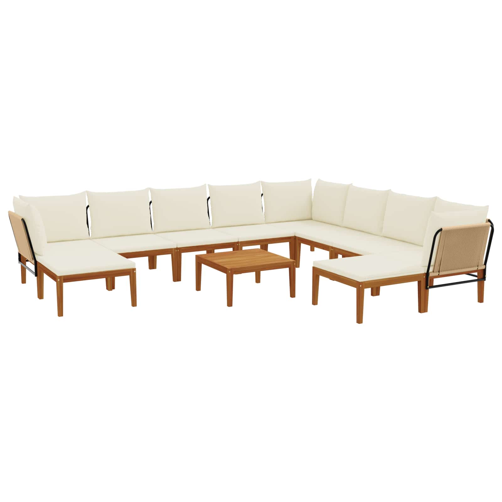 Maison Exclusive - 11 Stk. Massives Akazienholz & Seil Natur