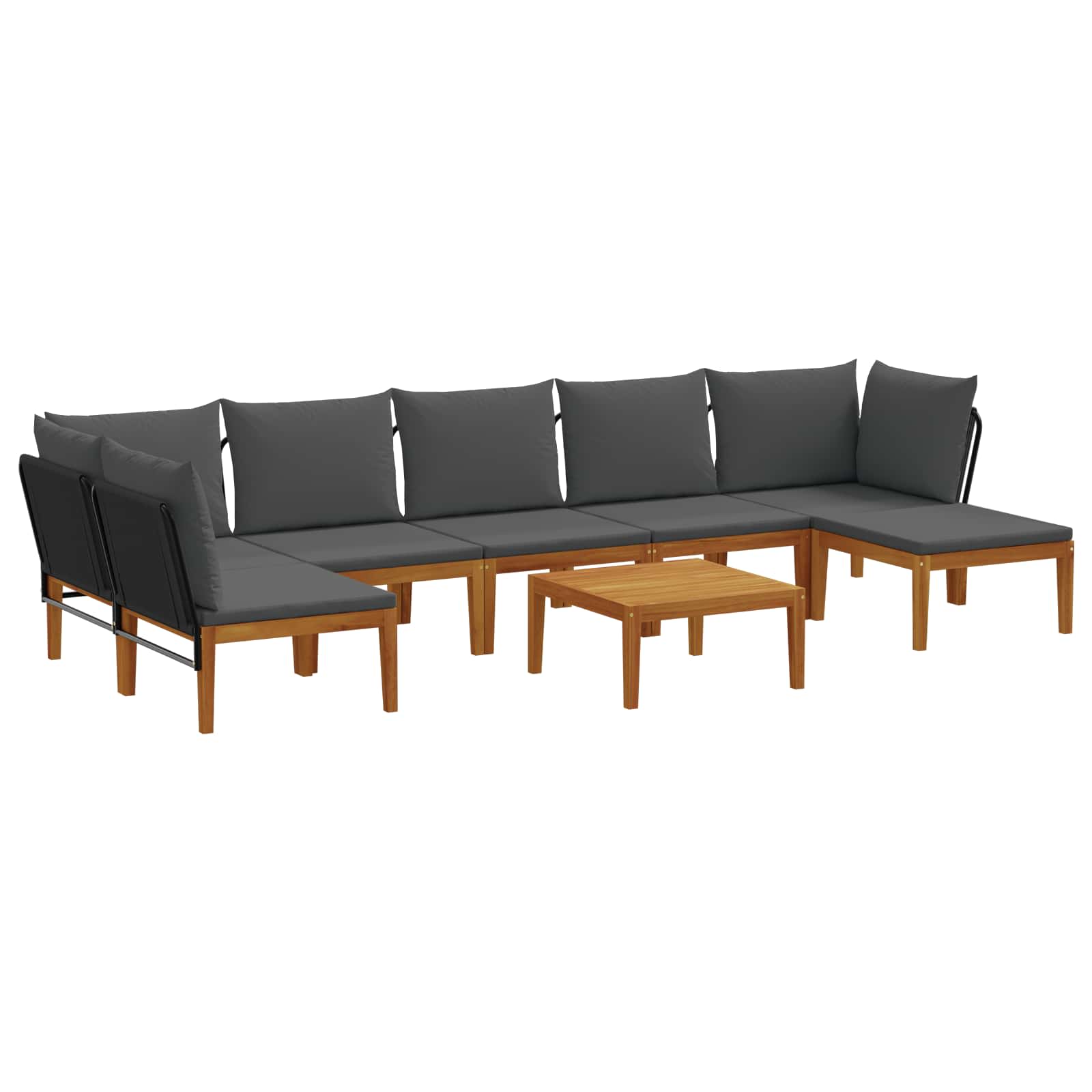 Maison Exclusive - 8 Stk. Massives Akazienholz & Seil Natur