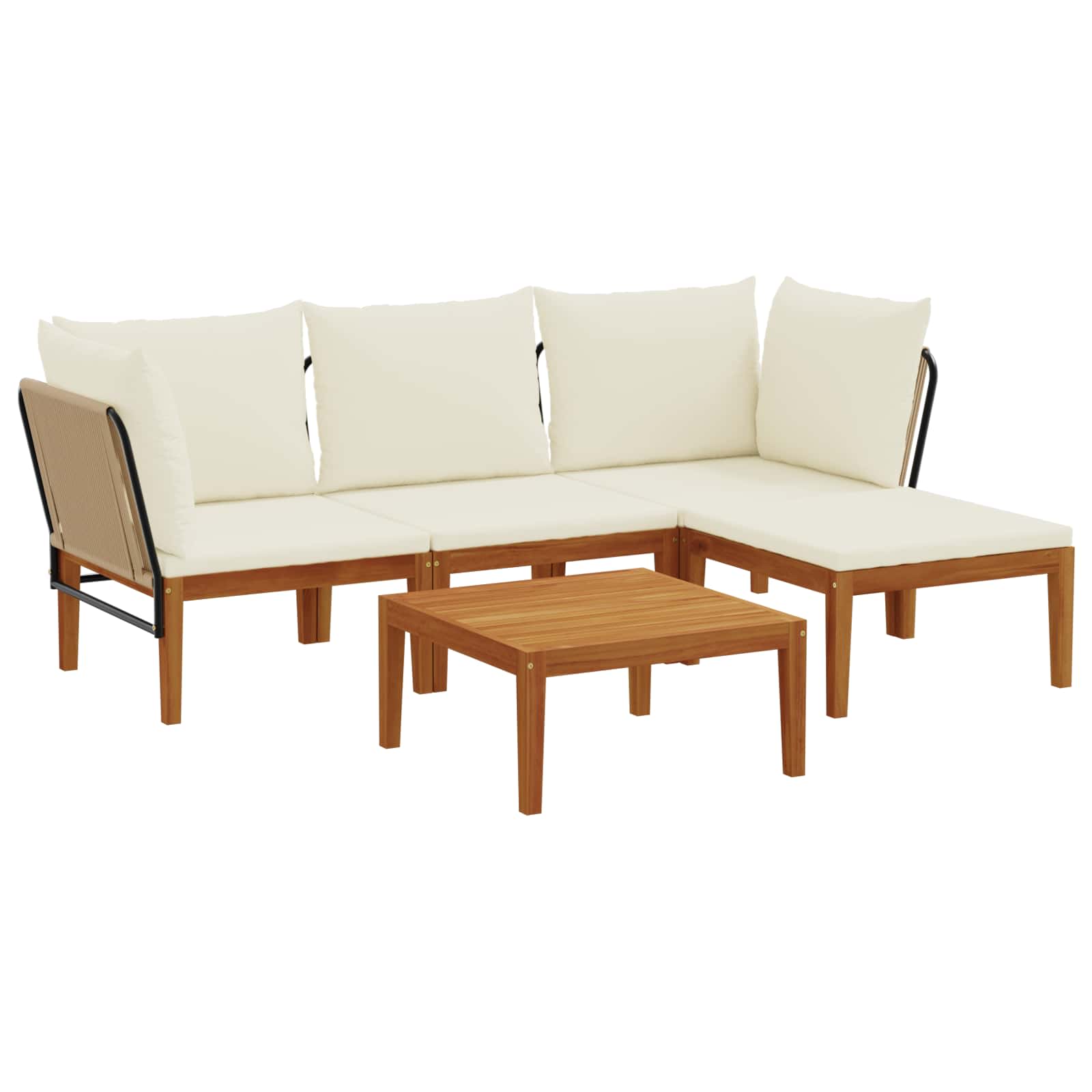 Maison Exclusive - 5 Stk. Massives Akazienholz & Seil Natur