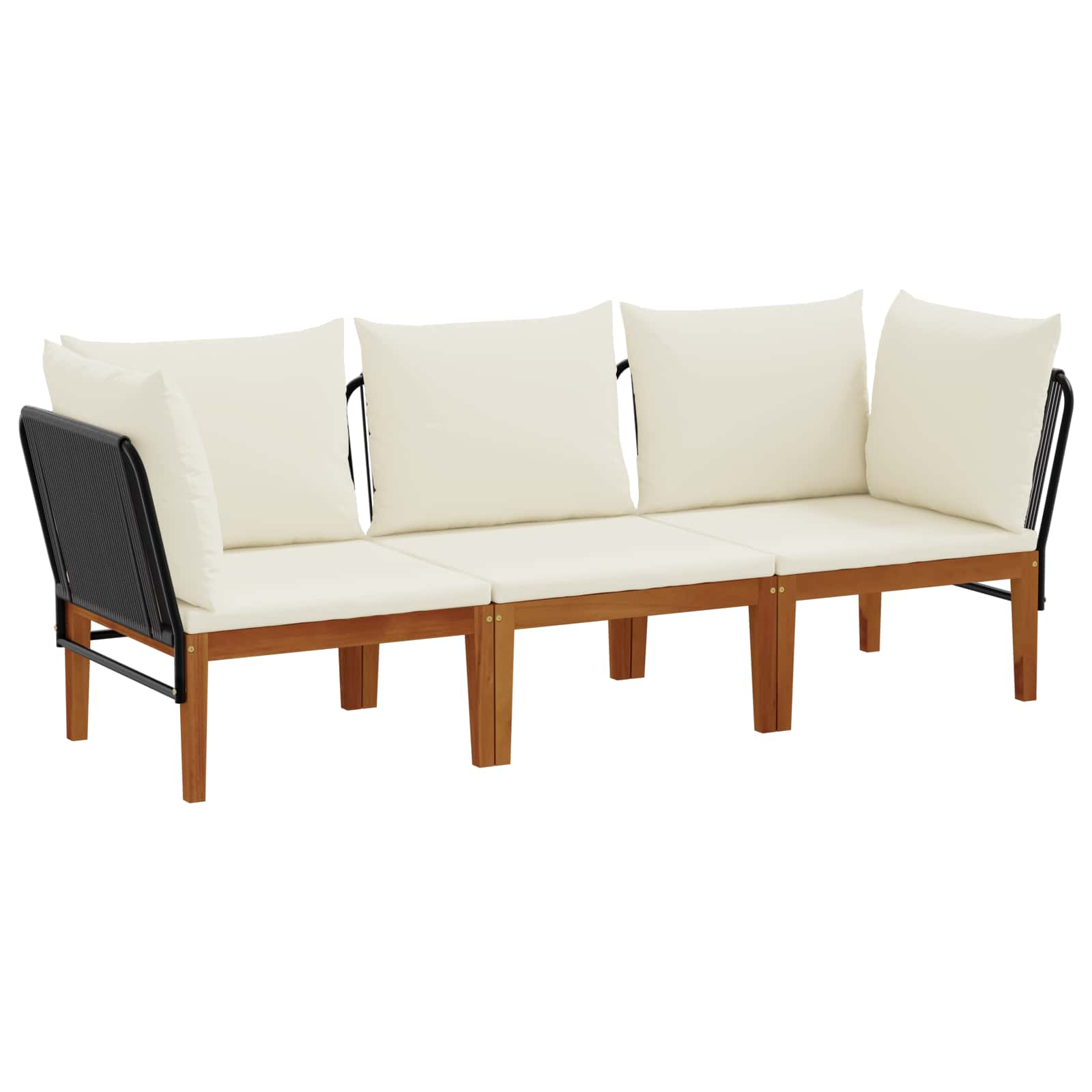 Maison Exclusive - 3 Stk. Massives Akazienholz & Seil Natur