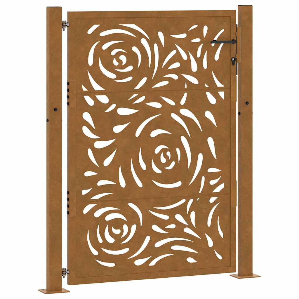 Maison Exclusive - Gartentor 100x125 Cm Verwitterungsstahl Flamme