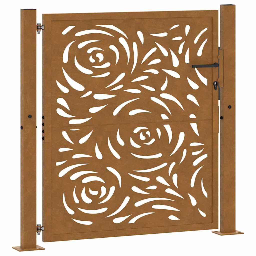 Maison Exclusive - Gartentor 100x100 Cm Verwitterungsstahl Flamme