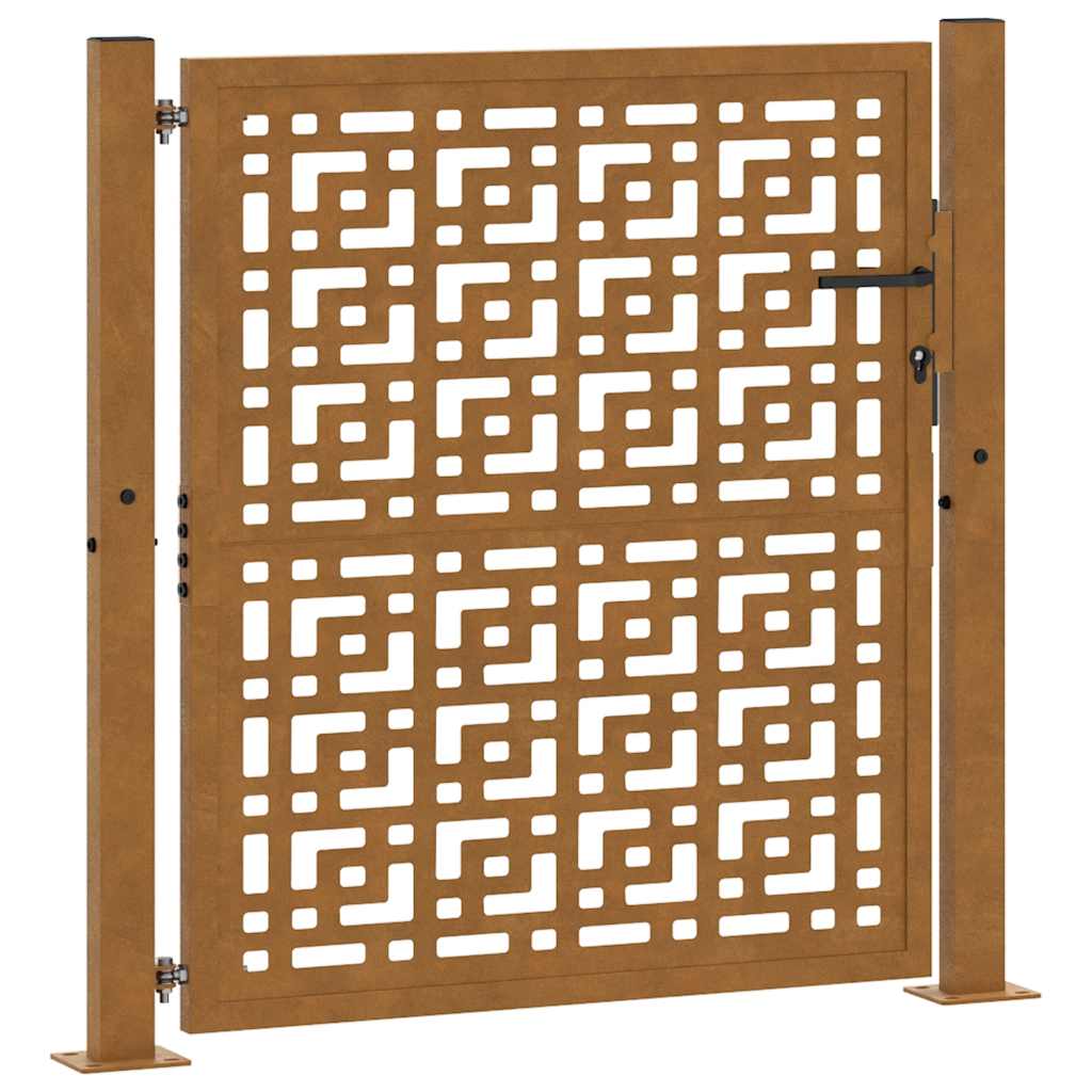 Maison Exclusive - Gartentor 100x100 Cm Verwitterungsstahl Kreuzd
