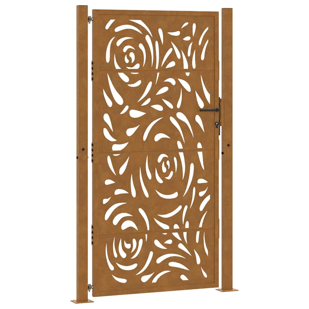 Maison Exclusive - Gartentor 100x175 Cm Verwitterungsstahl Flamme