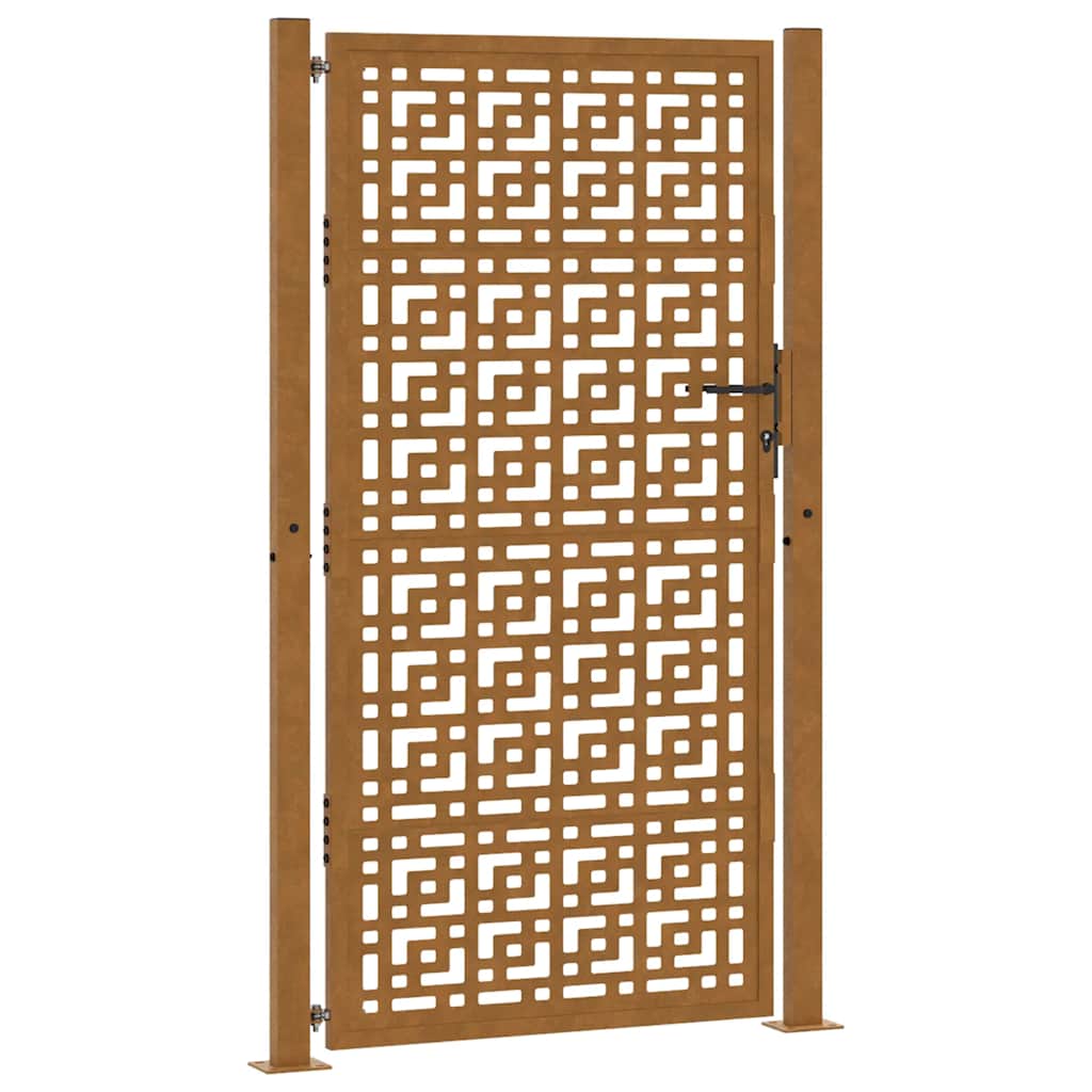 Maison Exclusive - Gartentor 100x200 Cm Verwitterungsstahl Kreuzd