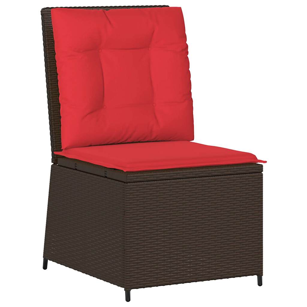 Maison Exclusive - Garten-sofa Mit Kissen Braun Und Rot Poly-ratt