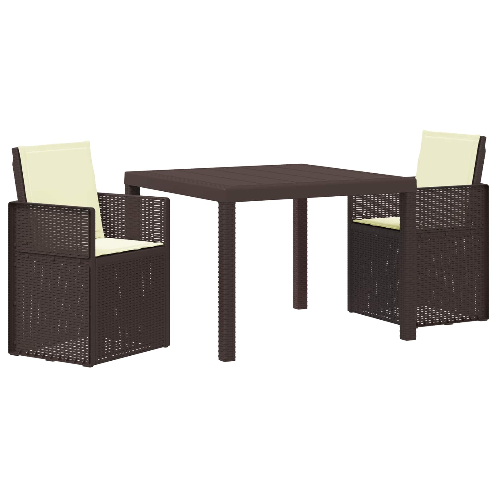 Maison Exclusive - Garten Essgruppe 3 Stk. Braun Und Creme Pp