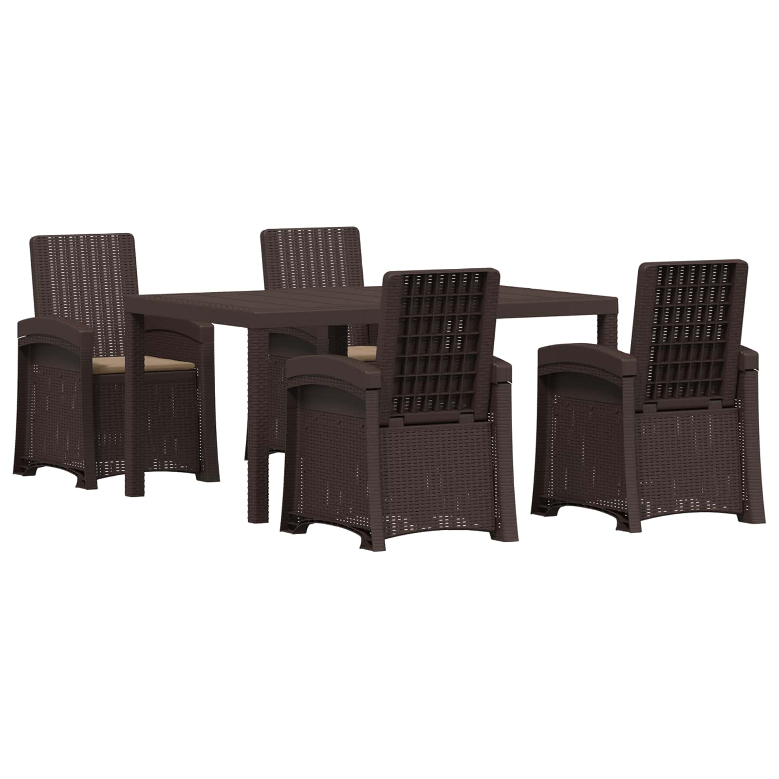 Maison Exclusive - Garten Essgruppe 5 Stk. Braun Und Taupe Pp