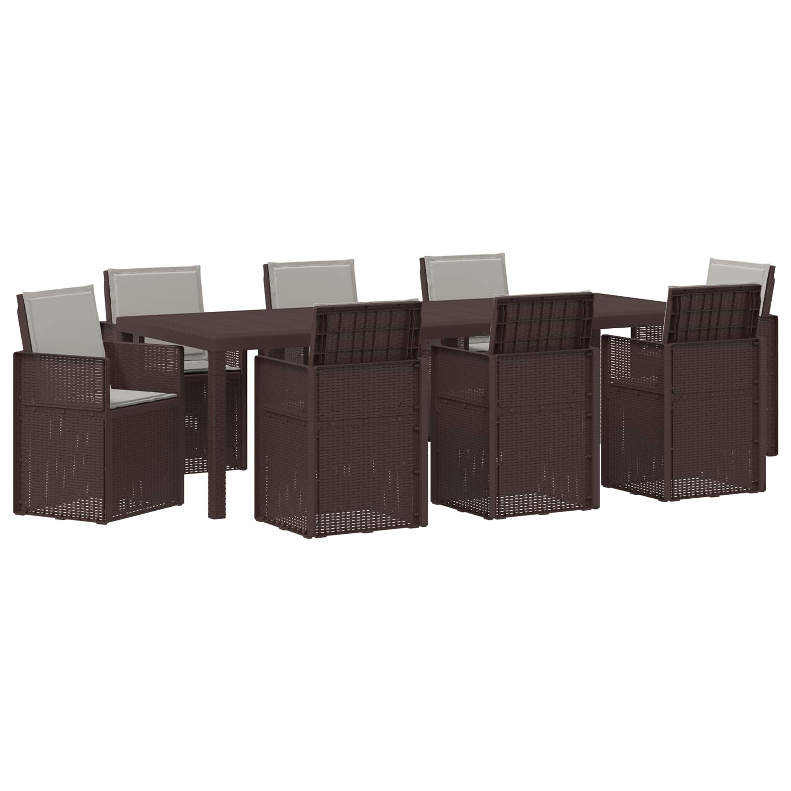 Maison Exclusive - Garten Essgruppe 9 Stk. Braun Und Hellgrau Pp